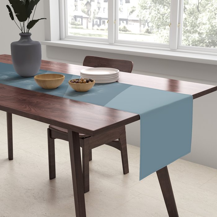 Abstract Color Waves - Blue Tones Table Runner Gallery Image 2