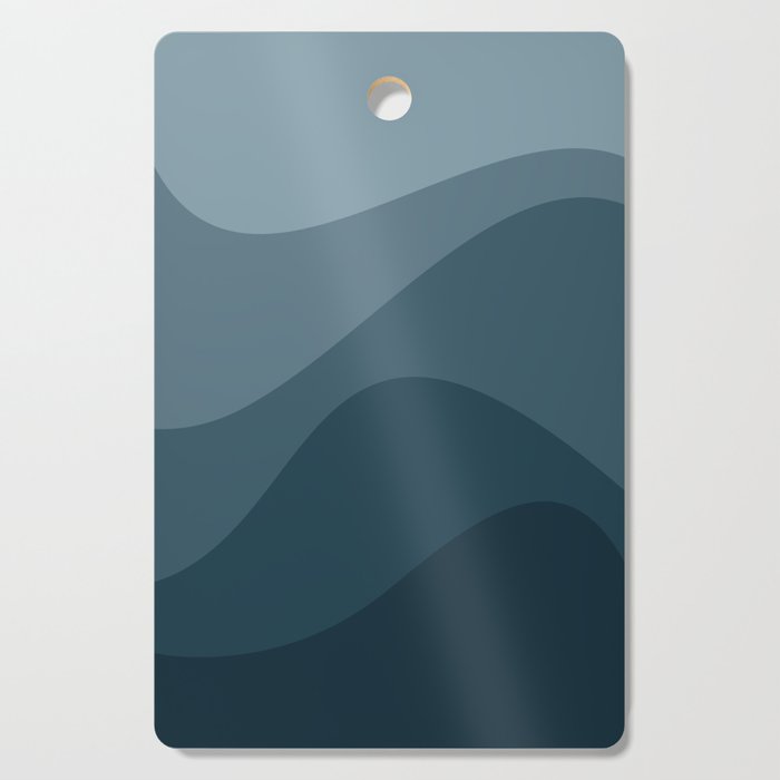 Abstract Color Waves - Blue Tones Cutting Board Gallery Image 1