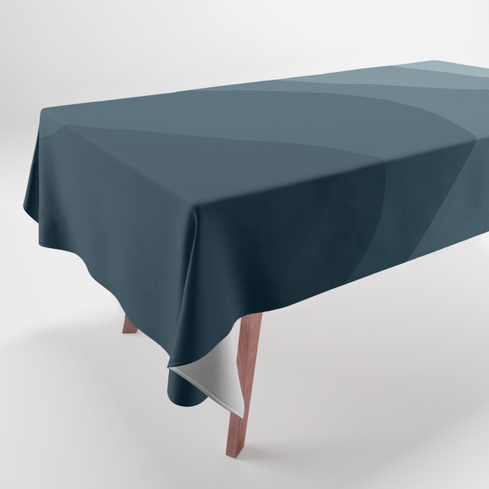 Abstract Color Waves - Blue Tones Tablecloth Gallery Image 1