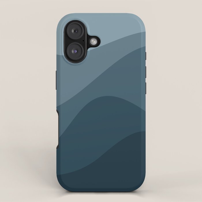 Abstract Color Waves - Blue Tones iPhone Case Gallery Image 1