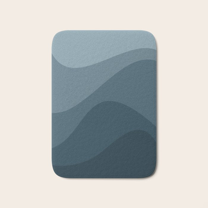 Abstract Color Waves - Blue Tones Bath Mat Gallery Image 1