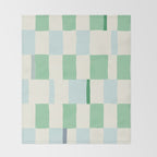Summer check handdrawn mint Throw Blanket Gallery Image 2