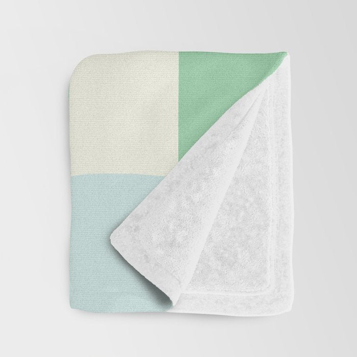 Summer check handdrawn mint Throw Blanket Gallery Image 3