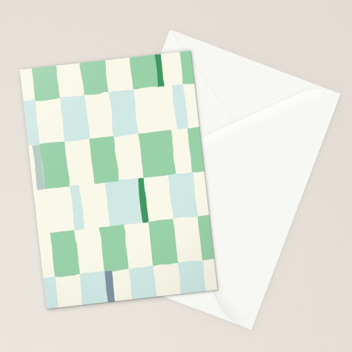 Summer check handdrawn mint Stationery Card Gallery Image 2