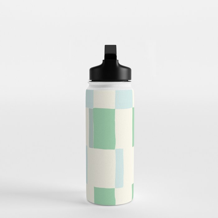 Summer check handdrawn mint Water Bottle Gallery Image 3