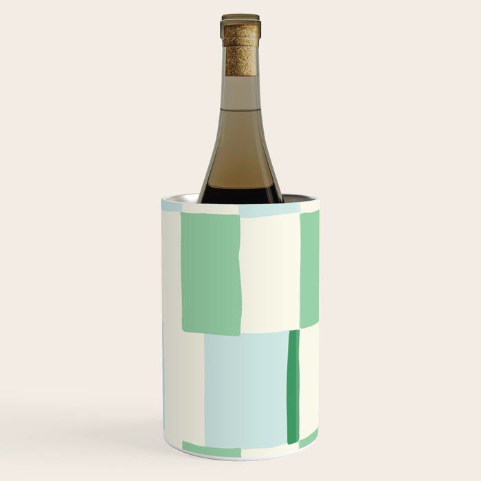 Summer check handdrawn mint Wine Chiller Gallery Image 1