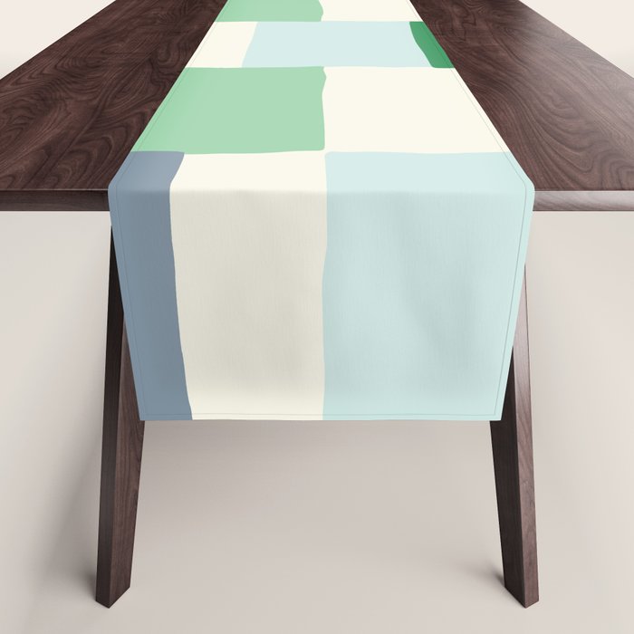 Summer check handdrawn mint Table Runner Gallery Image 1