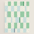 Summer check handdrawn mint Jigsaw Puzzle Gallery Image 1