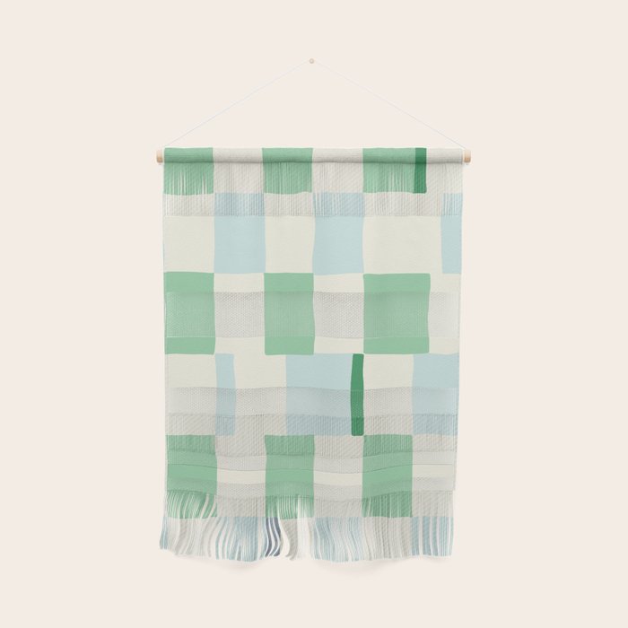 Summer check handdrawn mint Wall Hanging Gallery Image 1