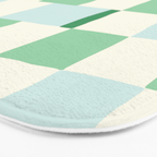Summer check handdrawn mint Bath Mat Gallery Image 3