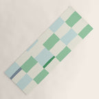 Summer check handdrawn mint Yoga Mat Gallery Image 1