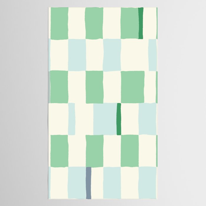 Summer check handdrawn mint Tablecloth Gallery Image 2