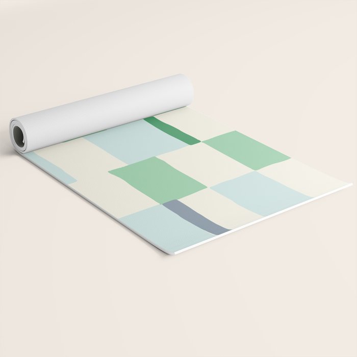 Summer check handdrawn mint Yoga Mat Gallery Image 2