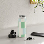 Summer check handdrawn mint Water Bottle Gallery Image 4