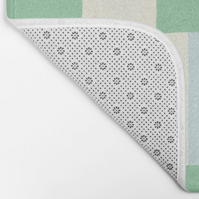 Summer check handdrawn mint Bath Mat Gallery Image 2