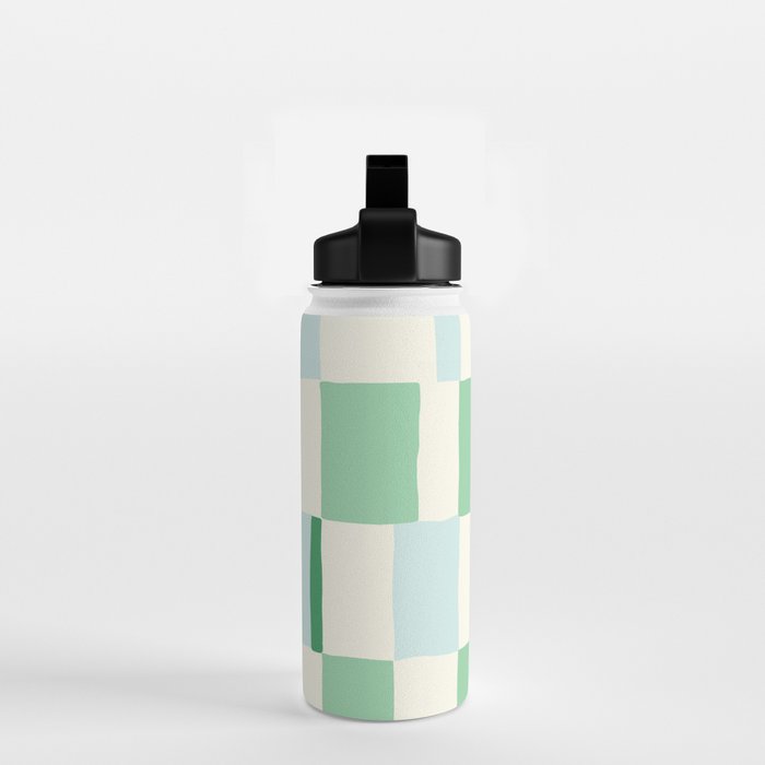 Summer check handdrawn mint Water Bottle Gallery Image 2