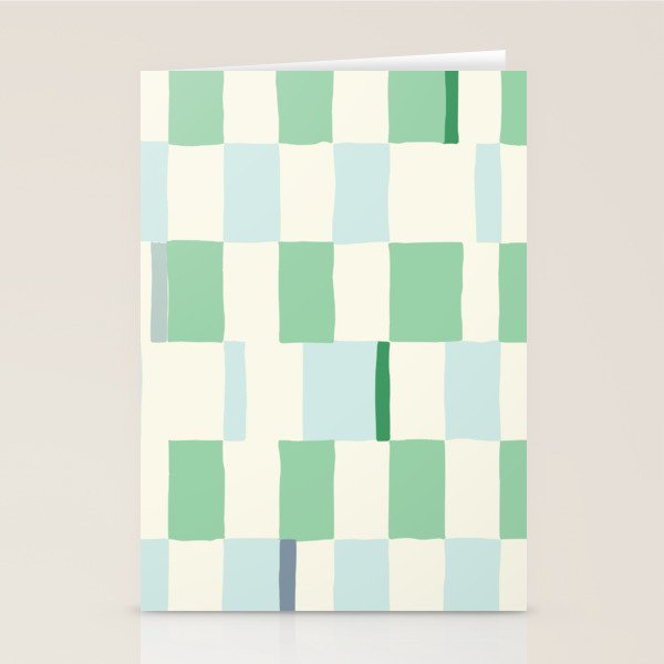 Summer check handdrawn mint Stationery Card Gallery Image 1