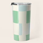 Summer check handdrawn mint Travel Mug Gallery Image 3