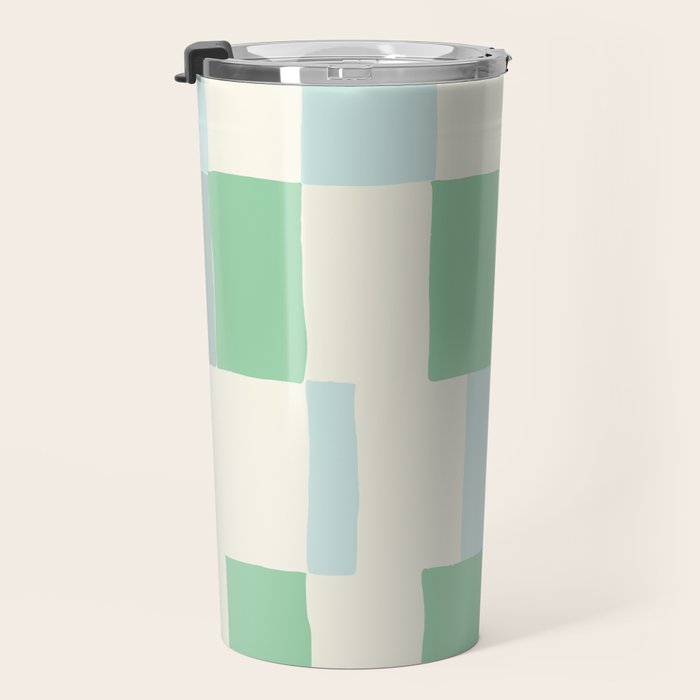 Summer check handdrawn mint Travel Mug Gallery Image 3
