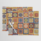 Retro Colorful Flower Checkerboard Placemat Gallery Image 1