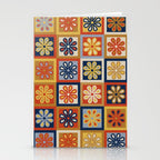 Retro Colorful Flower Checkerboard Stationery Card Gallery Image 2