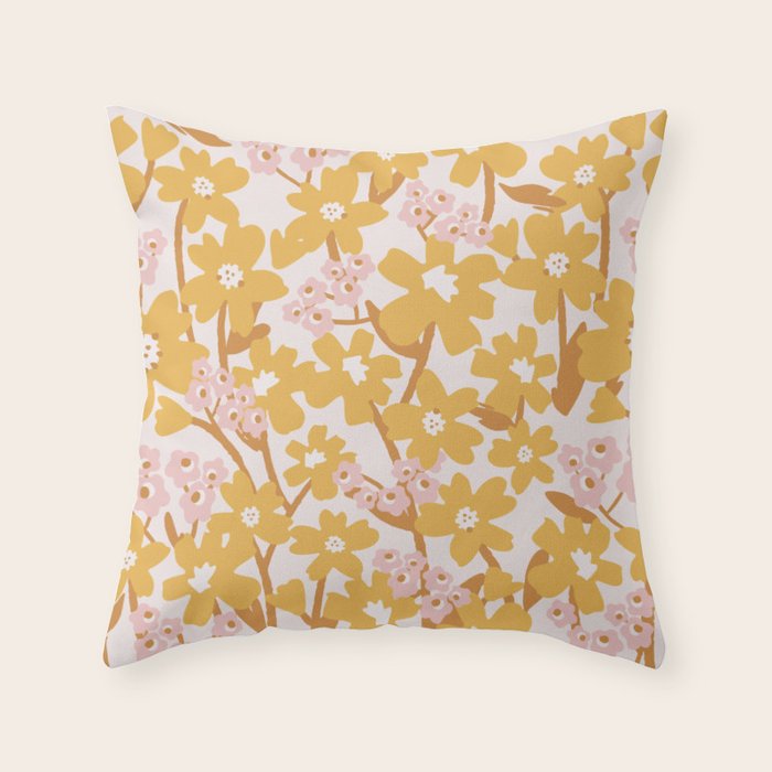 Wildflowers in Turmeric Throw Pillow Gallery Image 6