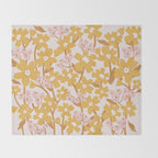 Wildflowers in Turmeric Throw Blanket Gallery Image 2