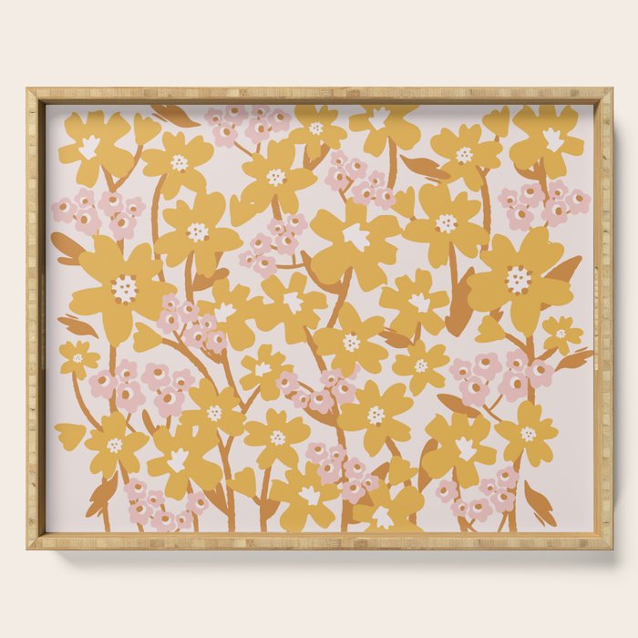 Wildflowers in Turmeric Serving Tray Gallery Image 1