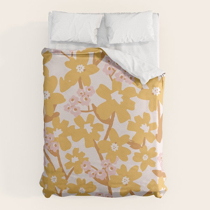 Wildflowers in Turmeric Duvet Cover Gallery Image 1