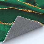 Abstract Green And Gold Emerald Marble Landscape  Rug Gallery Image 4