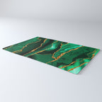 Abstract Green And Gold Emerald Marble Landscape  Rug Gallery Image 3
