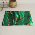 Abstract Green And Gold Emerald Marble Landscape  Rug Gallery Image 1