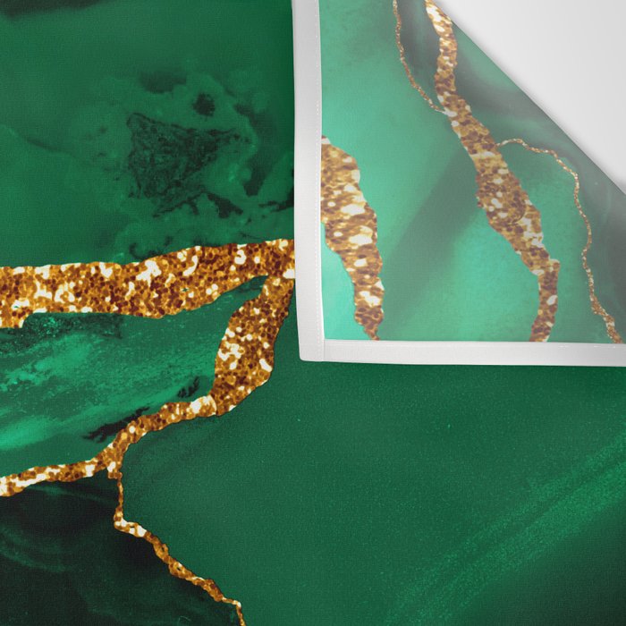 Abstract Green And Gold Emerald Marble Landscape  Wall Tapestry Gallery Image 3