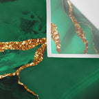 Abstract Green And Gold Emerald Marble Landscape  Wall Tapestry Gallery Image 3