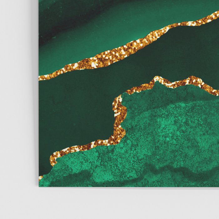 Abstract Green And Gold Emerald Marble Landscape  Poster Gallery Image 3