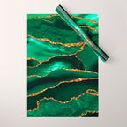 Abstract Green And Gold Emerald Marble Landscape  Wrapping Paper Gallery Image 1