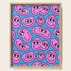 Funny retro smiling face cartoon pattern Serving Tray Gallery Image 1