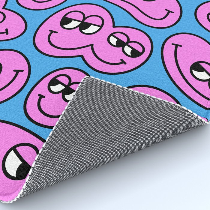 Funny retro smiling face cartoon pattern Rug Gallery Image 4