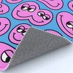 Funny retro smiling face cartoon pattern Rug Gallery Image 4