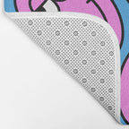Funny retro smiling face cartoon pattern Bath Mat Gallery Image 2