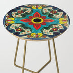 Colorful flower bouquet mexican tile floral pattern Side Table Gallery Image 2