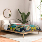 Colorful flower bouquet mexican tile floral pattern Comforter Gallery Image 2