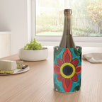 Colorful flower bouquet mexican tile floral pattern Wine Chiller Gallery Image 4