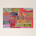 Boho Sari Patchwork Quilt Welcome Mat Gallery Image 1