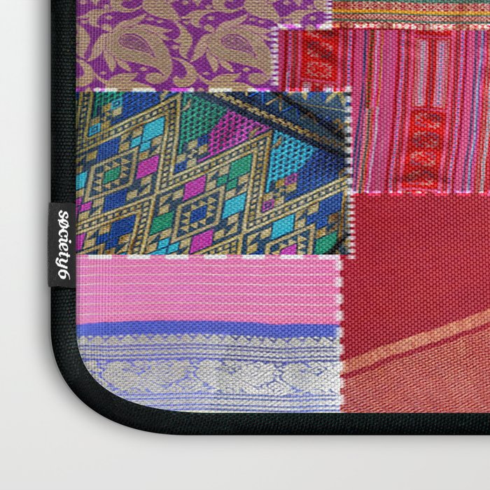Boho Sari Patchwork Quilt Laptop Sleeve Gallery Image 3