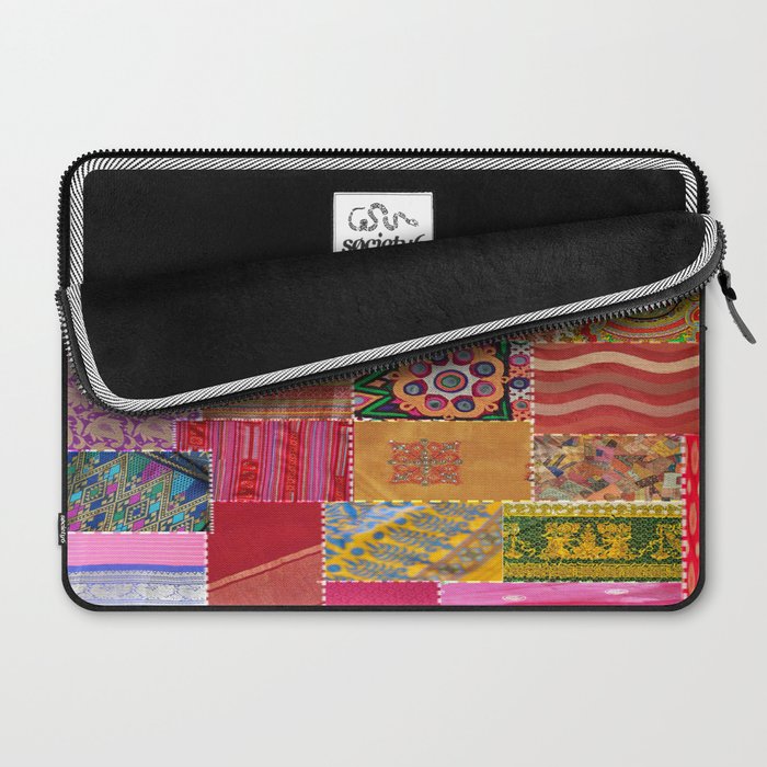 Boho Sari Patchwork Quilt Laptop Sleeve Gallery Image 2