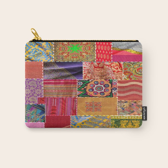 Boho Sari Patchwork Quilt Carry All Pouch Gallery Image 1
