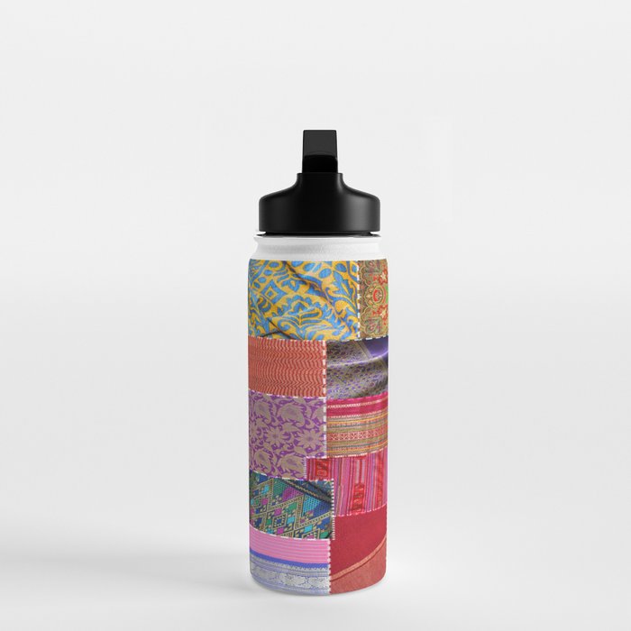 Boho Sari Patchwork Quilt Water Bottle Gallery Image 3