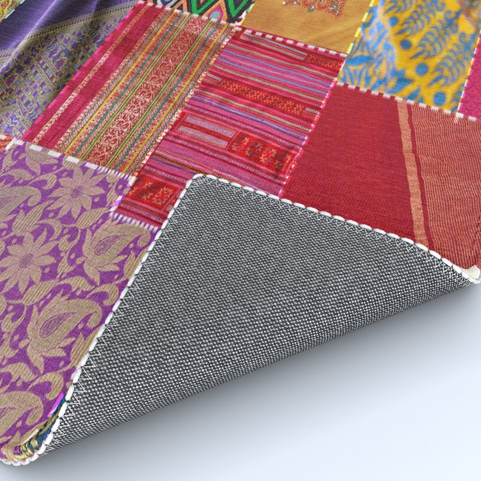 Boho Sari Patchwork Quilt Rug Gallery Image 4