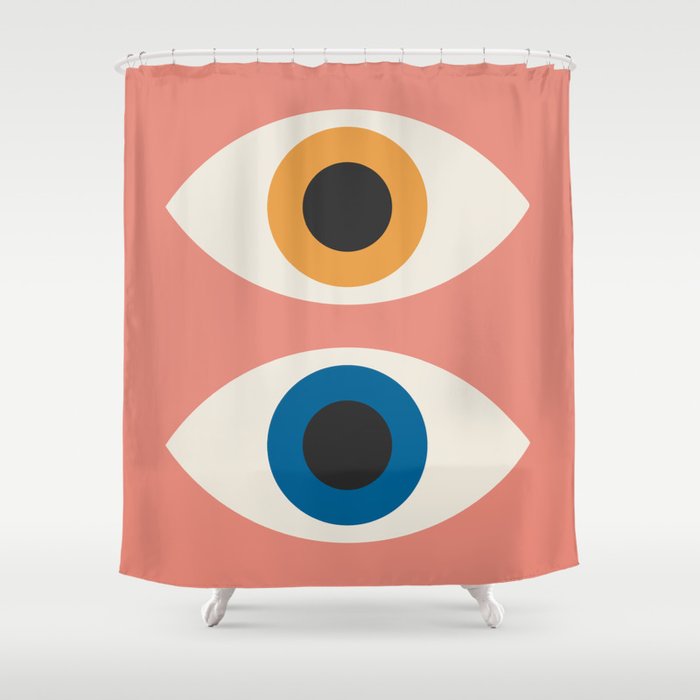 Bauhaus Eyes on Pink 1919 Shower Curtain Gallery Image 1